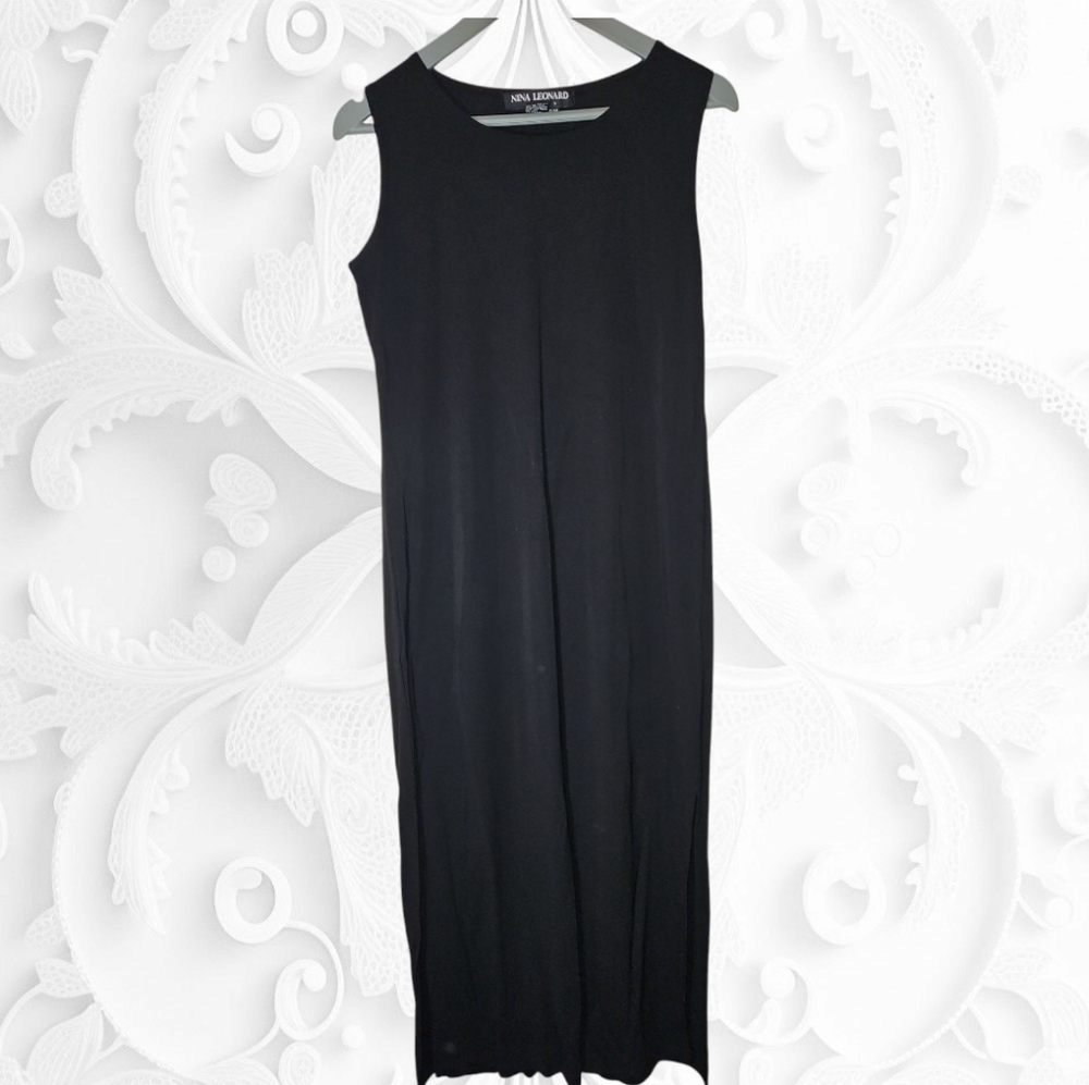 Nina Leonard Black Sleeveless Dress PM